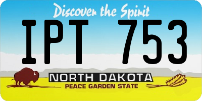 ND license plate IPT753