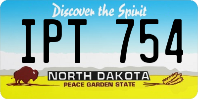 ND license plate IPT754
