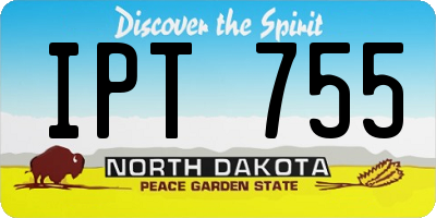 ND license plate IPT755