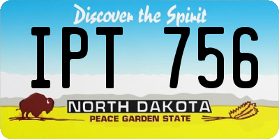 ND license plate IPT756