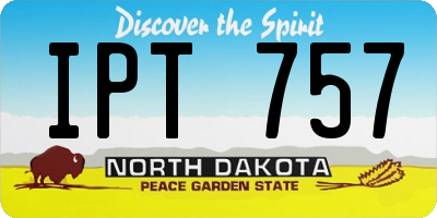 ND license plate IPT757