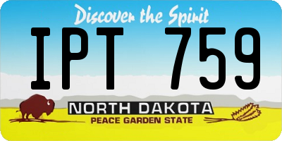 ND license plate IPT759