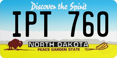 ND license plate IPT760