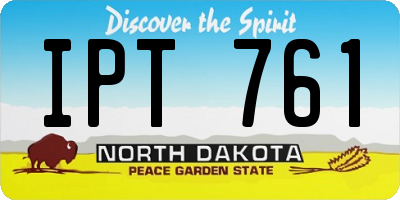 ND license plate IPT761