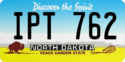 ND license plate IPT762