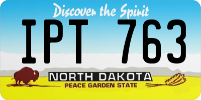 ND license plate IPT763