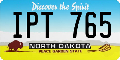 ND license plate IPT765