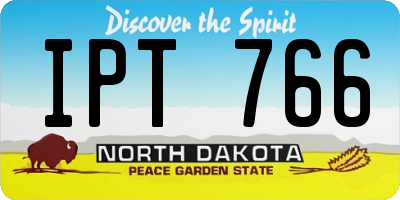 ND license plate IPT766