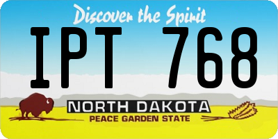 ND license plate IPT768