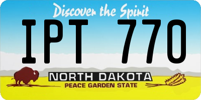 ND license plate IPT770