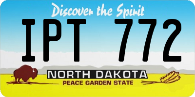 ND license plate IPT772