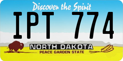 ND license plate IPT774
