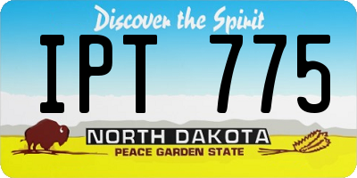ND license plate IPT775