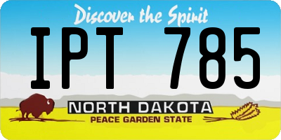 ND license plate IPT785