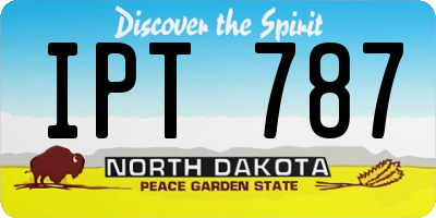 ND license plate IPT787