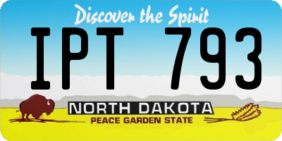 ND license plate IPT793
