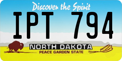 ND license plate IPT794