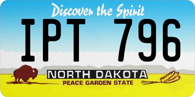 ND license plate IPT796