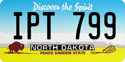 ND license plate IPT799