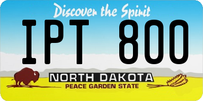 ND license plate IPT800