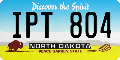 ND license plate IPT804
