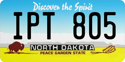ND license plate IPT805