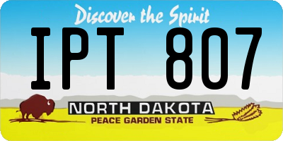 ND license plate IPT807