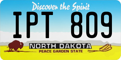 ND license plate IPT809