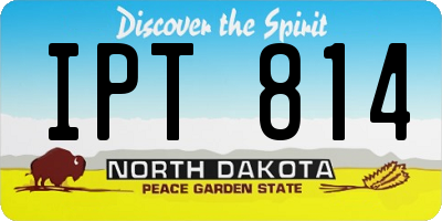 ND license plate IPT814