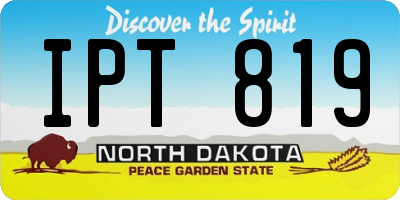 ND license plate IPT819