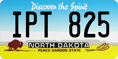 ND license plate IPT825
