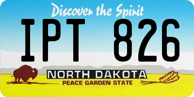 ND license plate IPT826
