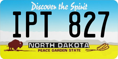 ND license plate IPT827