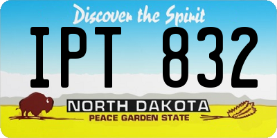 ND license plate IPT832