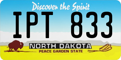 ND license plate IPT833