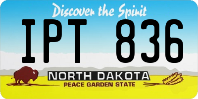 ND license plate IPT836