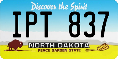 ND license plate IPT837
