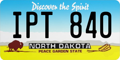 ND license plate IPT840
