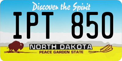 ND license plate IPT850