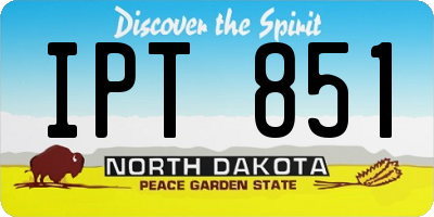 ND license plate IPT851