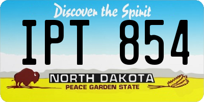 ND license plate IPT854