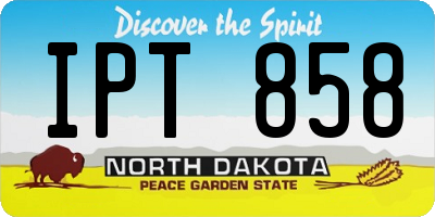 ND license plate IPT858