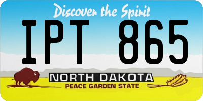 ND license plate IPT865