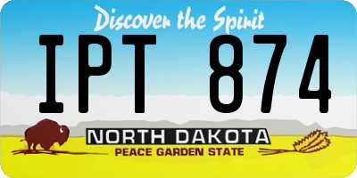 ND license plate IPT874