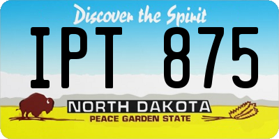 ND license plate IPT875