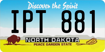 ND license plate IPT881