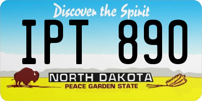 ND license plate IPT890