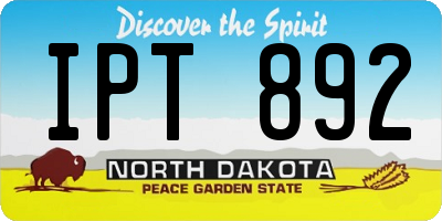 ND license plate IPT892