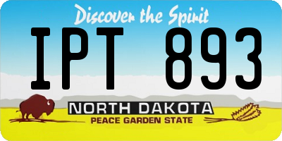 ND license plate IPT893