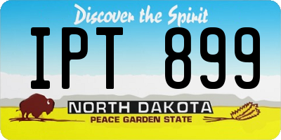 ND license plate IPT899